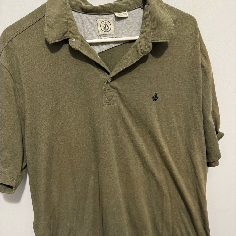 Volcom Green Polo Shirt Classic Casual Style